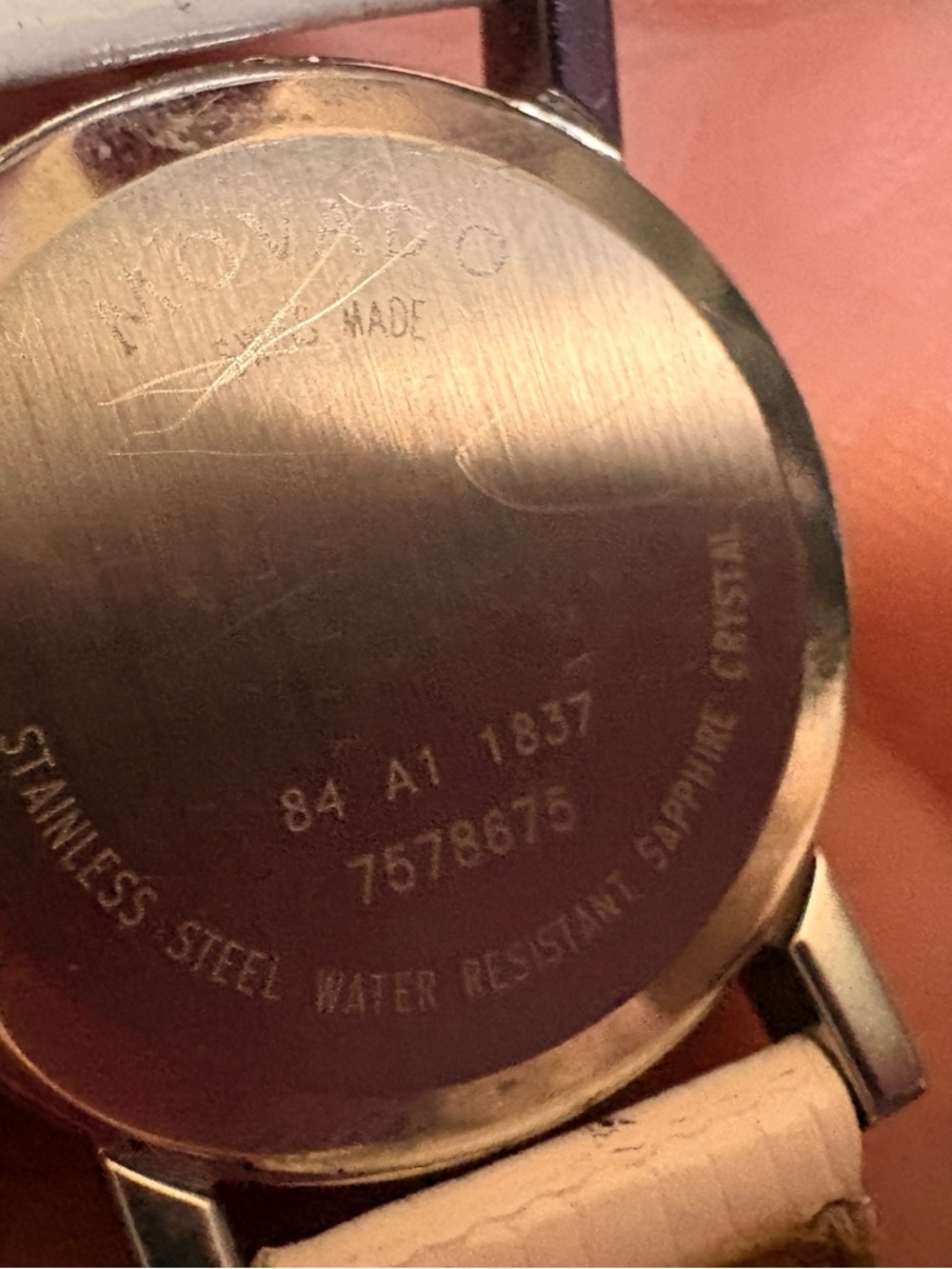 Movado Women's Watch with a off white genuine lizar Strap Watch with Silver Dial - Picture 13 of 15